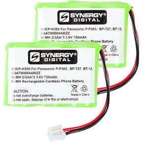Synergy Digital Cordless Phone Batteries, Works with Vtech 2456 Cordless Phone, Combo-Pack Includes: 2 x 3-1/2AA-ANMH Batteries