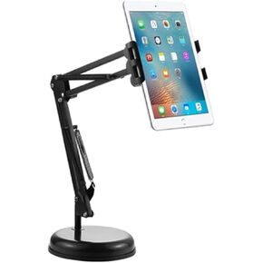 360 Rotate with Spring 3.5"-10.6" Tablet Desktop Mount Phone Clamp Holder Round Base Bracket Clamp Mount