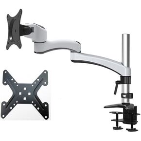 DL-GM112 الألومنيوم 10 "-27" 5-16 كجم 360 تدوير مزدوج الذراع المشبك Grommet ثقيلة سطح المكتب حامل LCD Mount Bracket Full Motion (GS112C-A)