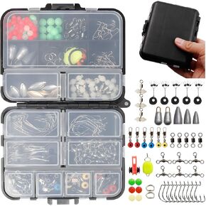 Fishing Gear Accessories Kit, Fishing Tackle Box with Tackle Included, Fishing Hooks Fishing Weights Sinkers Fishing Leaders Fishing Swivels Snaps Bass Fishing Kit Fishing Tackle Kit 213Pcs in Saudi Arabia