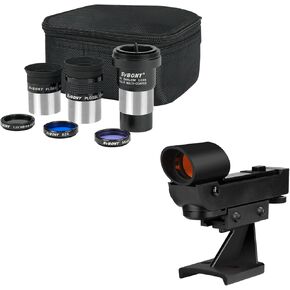 Svbony Finder Scope for Astronomical Telescope Red Dot Bundle مع SV233 7PCS Telescope Accope Kit ، و Sypieces Plossl ، 2x Barlow Moon Filter Filters ، للملاحظات الفلكية