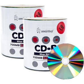 Smartbuy 200-disc 700mb/80min 52x CD-R Shiny Silver Top Blank Recordable Media Disc