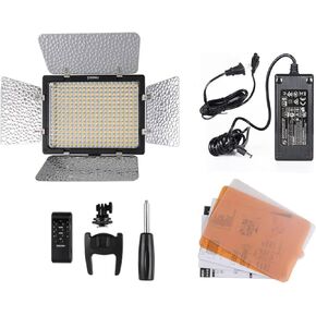 YONGNUO YN300 III LED Camera Video Light Bi-Color + 12V5A AC Adapter DC Power Supply for YN600L YN600L II YN600 AIR