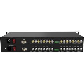 1U Rack-Mount 8-Channel 3G-SDI Fiber Converter | 1080p@60Hz Uncompressed Transmission | CWDM & Loop Out | Single LC Fiber Extender Up to 20KM