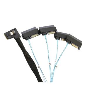 0.5M Internal S-AS SFF-8087 Left Angled to S-AS SFF-8482 4X29pin 2 in 1 Cable