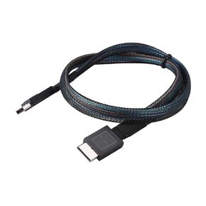 PCIE4.0 S-AS Cable 24Gbps Oculink Data Extension Cable SFF-8611 to SFF-8611 Server Data Transfer Line (1M)