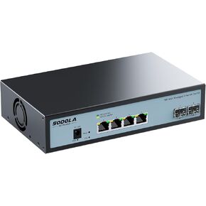 12 Port 10Gb Managed Switch, 8x10G SFP+ & 4x10GBase-T Ports, Fan Cooling, Support 1U Rack Mount, Web GUI for LACP/QoS/VLAN/SNMP 10G Multi-gig Network Switch