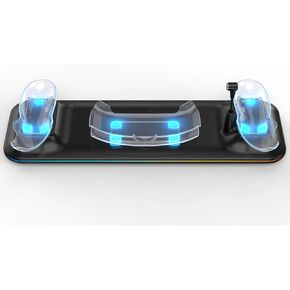 Charging Dock for Meta Quest 3S/3, Kinwin PD 18W Fast Charging Station for Oculus 3S Accessories with RGB Light, Magnetic Charger Stand for Headset/Controller Black