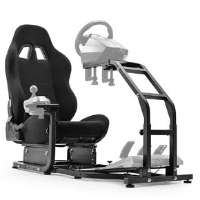 Marada Adjustable Racing Simulator Cockpit with Comfort Racing Seat Fit for Logitech/Thrustmaster G25 G27,G29 G920 G923 T80 T300RS TX F458 T500RS, Race Driving Sim Stand No Steering Wheel/Pedal