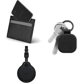 Satechi FindAll with Find My, Wallet Card & Keychain & Luggage Tag, Wireless Rechargeable, Location Tracker - Black