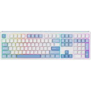 EPOMAKER TH108 Full Size Mechanical Keyboard, Wireless Gaming Keyboard with 8000mAh Battery, Creamy Gasket, 108 Keys, Hot Swap, Custom Driver, RGB Backlight (Blue&White, Sea Salt Silent)