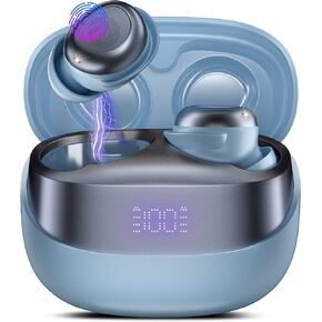 Sleep Earbuds Bluetooth 5.4 in Ear Light-Weight Headphones, Mini Sleep Headphones Small Design for Side Sleepers, 47H Playtime with Charging Case, Clear Calls Earphones, Ocean Blue