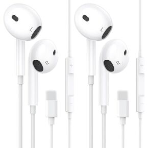 2 Packs Wired Headphones for iPhone Earbuds [Plug and Play,No Bluetooth] Built-in Mic & Volume Control Noise Reduction Earphones for iPhone 14/13/12/11/XR/XS/X/8/7/SE/Pro/Pro Max, Support All iOS
