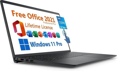 Dell 2024 Inspiron 15 Business Laptop, Free Microsoft Office 2021 with Lifetime License, 15.6"" Touchscreen FHD, Intel 10-Core i5-1235U, 32GB DDR4 RAM, 1TB PCIe SSD, Windows 11 Pro, Black, 3520I512T in Saudi Arabia