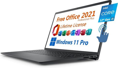 Dell 2024 Inspiron 15 Business Laptop, Free Microsoft Office 2021 with Lifetime License, 15.6"" Touchscreen FHD, Intel 10-Core i5-1235U, 32GB DDR4 RAM, 1TB PCIe SSD, Windows 11 Pro, Black, 3520I512T in Saudi Arabia