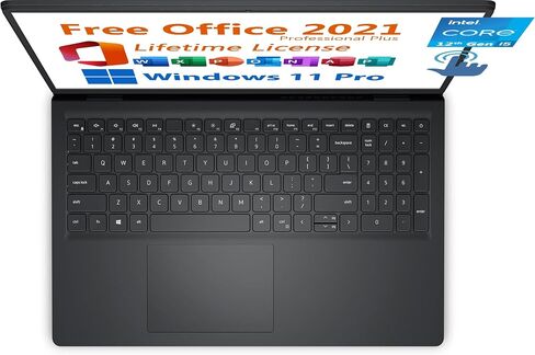 Dell 2024 Inspiron 15 Business Laptop, Free Microsoft Office 2021 with Lifetime License, 15.6"" Touchscreen FHD, Intel 10-Core i5-1235U, 32GB DDR4 RAM, 1TB PCIe SSD, Windows 11 Pro, Black, 3520I512T in Saudi Arabia