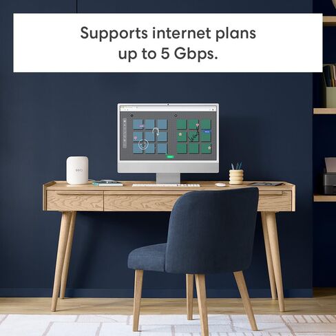Amazon eero Pro 7 with 1 month free eero Business (auto-renews annually) - Supports internet plans up to 5 Gbps, Coverage up to 2,000 sq. ft., Connect 200+ devices, 1-pack in Kuwait