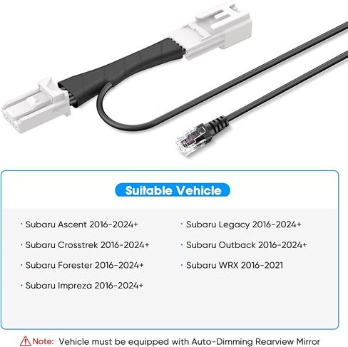 Radar Detector Power Adapter RJ11 Plug (5P Type E) for Select Subaru Forester, Ascent and More with Auto Dimming Rearview Mirror.Radar Detector Power Cord.Clean and Easy to Instal in Saudi Arabia