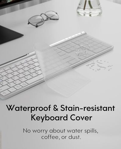 CHESONA Wireless Keyboard and Mouse Combo, Wireless Rechargeable Full Size Multi-Device (BT 5.0+3.0+2.4G) Keyboard Mouse Combo for Mac OS/iOS/Windows/Android (White) in Saudi Arabia