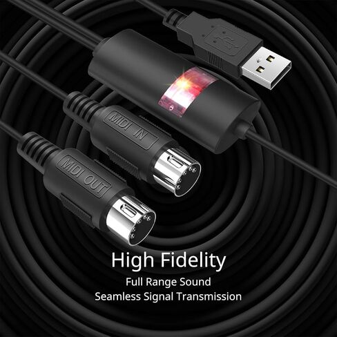 TNP Midi إلى USB Cable Interface Converter - IN OUT Midi Cable Host محول قابس سلك تحكم لجهاز توليف لوحة المفاتيح إلى جهاز Mac PC والكمبيوتر المحمول iPad iPhone Music Studio (أحمر 6 أقدام) in Saudi Arabia