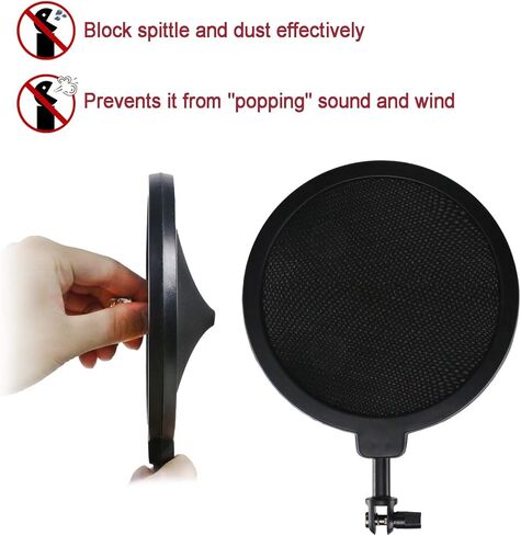 Yeti Nano Mic Pop Filter - 4 Inch 3 Layers Windscreen with Flexible 360° Gooseneck Clip for Blue Yeti Nano Microphone to Improve Sound Quality by YOUSHARES in Saudi Arabia