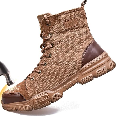 SUADEX Steel Toe Boots for Men Women Indestructible Steel Toe Shoes Non-Slip Comfortable Work Boot for Men Work & Safety Boots Construction Shoes Black in Saudi Arabia