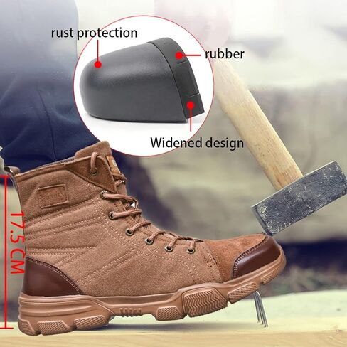 SUADEX Steel Toe Boots for Men Women Indestructible Steel Toe Shoes Non-Slip Comfortable Work Boot for Men Work & Safety Boots Construction Shoes Black in Saudi Arabia