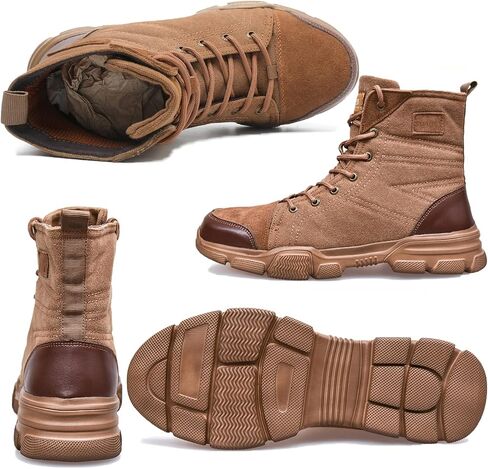 SUADEX Steel Toe Boots for Men Women Indestructible Steel Toe Shoes Non-Slip Comfortable Work Boot for Men Work & Safety Boots Construction Shoes Black in Saudi Arabia