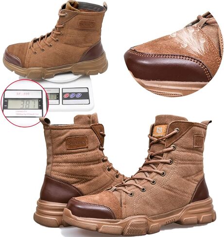 SUADEX Steel Toe Boots for Men Women Indestructible Steel Toe Shoes Non-Slip Comfortable Work Boot for Men Work & Safety Boots Construction Shoes Black in Saudi Arabia
