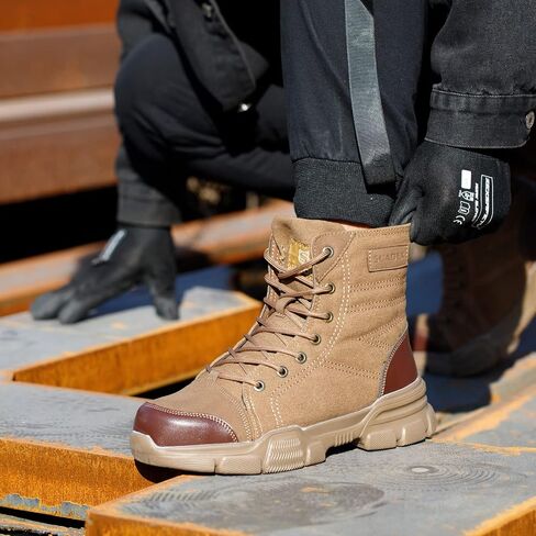 SUADEX Steel Toe Boots for Men Women Indestructible Steel Toe Shoes Non-Slip Comfortable Work Boot for Men Work & Safety Boots Construction Shoes Black in Saudi Arabia
