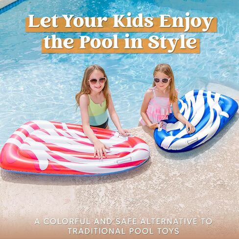 JOYIN 2 Pack Inflatable Boogie Boards with Handles for Water Slides, Boogie Board for Slip Slide, Swimming Pool Floating Water Boards Learn to Swim, Summer Water Fun Toy for Kids and Toddlers in Saudi Arabia
