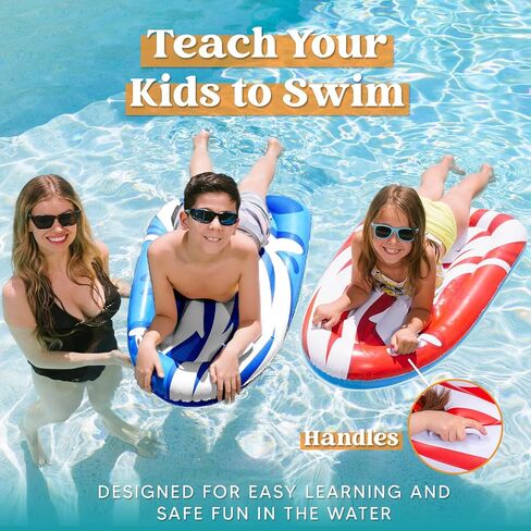 JOYIN 2 Pack Inflatable Boogie Boards with Handles for Water Slides, Boogie Board for Slip Slide, Swimming Pool Floating Water Boards Learn to Swim, Summer Water Fun Toy for Kids and Toddlers in Saudi Arabia