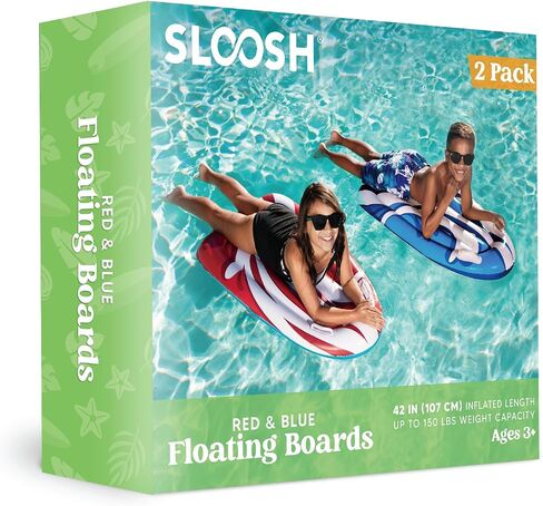 JOYIN 2 Pack Inflatable Boogie Boards with Handles for Water Slides, Boogie Board for Slip Slide, Swimming Pool Floating Water Boards Learn to Swim, Summer Water Fun Toy for Kids and Toddlers in Saudi Arabia