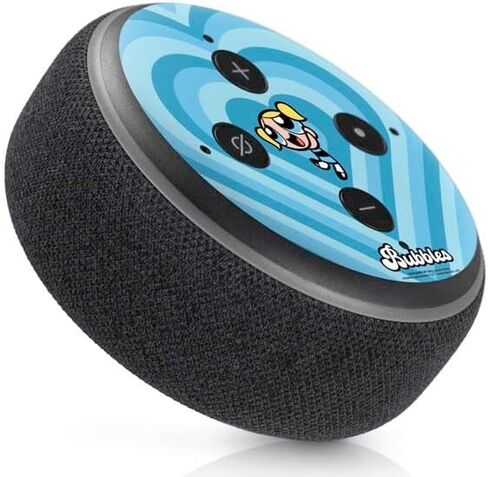 Skinit Decal Audio Skin Compatible with Amazon Echo Dot 3 - Officially Licensed Cartoon Network Powerpuff Girls Bubbles Blue Hearts Design in Kuwait