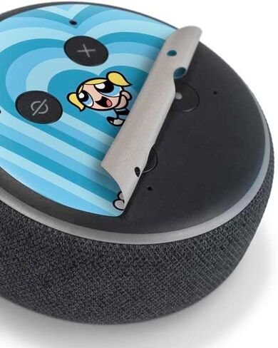 Skinit Decal Audio Skin Compatible with Amazon Echo Dot 3 - Officially Licensed Cartoon Network Powerpuff Girls Bubbles Blue Hearts Design in Kuwait
