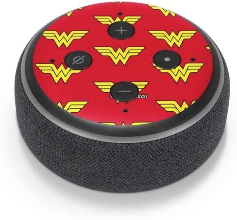 Skinit Skinit Audio Audio Skin متوافق مع Amazon Echo Dot 3 - تصميم نمط شعار DC Comics مرخص رسميًا in Kuwait