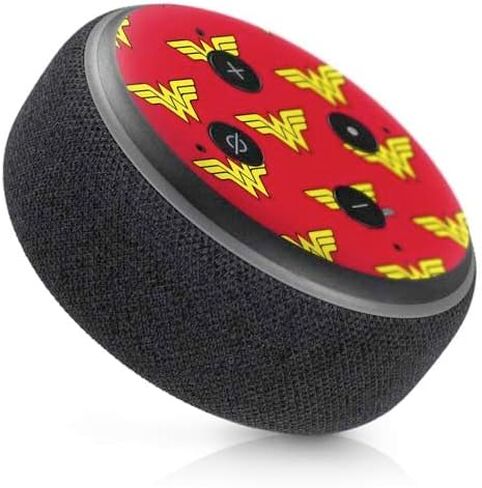 Skinit Skinit Audio Audio Skin متوافق مع Amazon Echo Dot 3 - تصميم نمط شعار DC Comics مرخص رسميًا in Kuwait