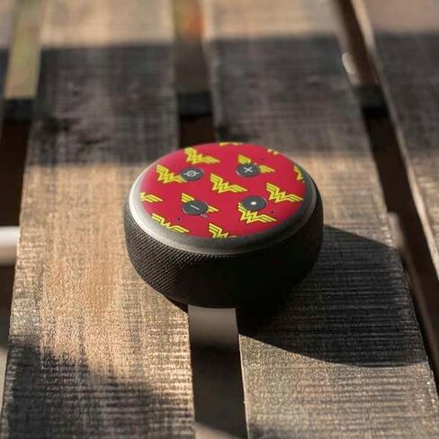 Skinit Skinit Audio Audio Skin متوافق مع Amazon Echo Dot 3 - تصميم نمط شعار DC Comics مرخص رسميًا in Kuwait