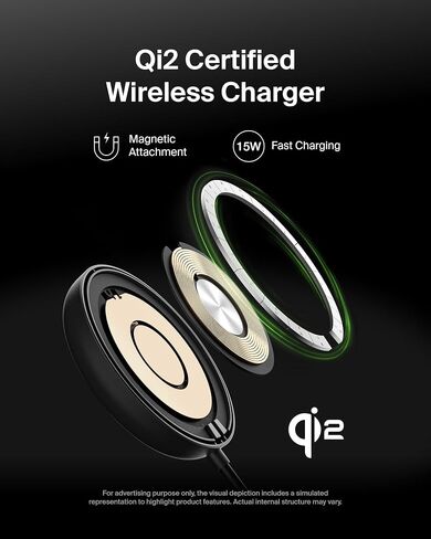Belkin Magnetic Wireless Charging Pad 15W w/Pop-Up Stand - MagSafe-Compatible Qi2-Certified Wireless Charger for iPhone 16 Series, Samsung Galaxy S25 Series, AirPods (No PSU) - Black in Saudi Arabia