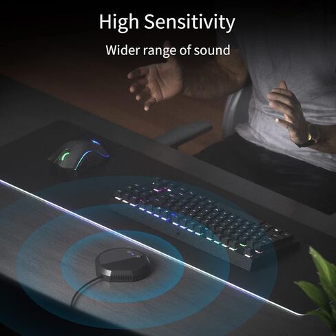 المكتب USB مؤتمر مكبر الصوت ميكروفون 360 ° Omnidirectional المكثف المكثف والتشغيل PC PC Computer MIC دعم الأزرار اللمسات اللمس وظيفة كتم التوافق مع Windows Mac للكمبيوتر الشخصي in Kuwait