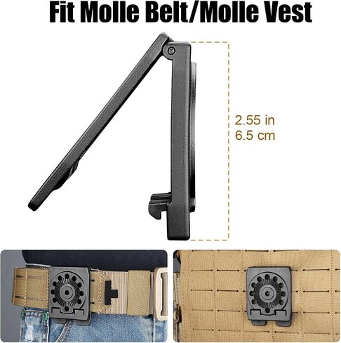 GUN & FLOWER MOLLE Adapter for Holsters & Mag Pouches – Compact Gearwheel Design, Heavy-Duty Tactical Mount – Fits Belts, Vests, Backpacks – Multiple Pack Options 1/2/4 in Saudi Arabia
