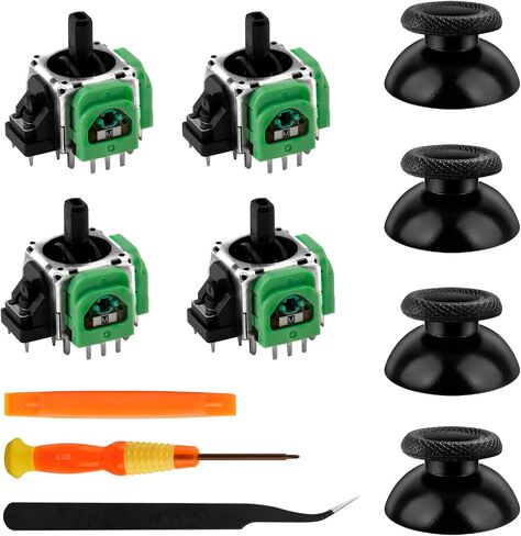 TOMSIN TMR Electromagnetic Joysticks Replacement for PlayStation 5 Controller, 4 Pack Anti-Drift Magnetic Resistance Stick Repair kit for PS5 Controller(Green) in Kuwait