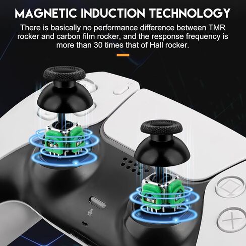 TOMSIN TMR Electromagnetic Joysticks Replacement for PlayStation 5 Controller, 4 Pack Anti-Drift Magnetic Resistance Stick Repair kit for PS5 Controller(Green) in Kuwait
