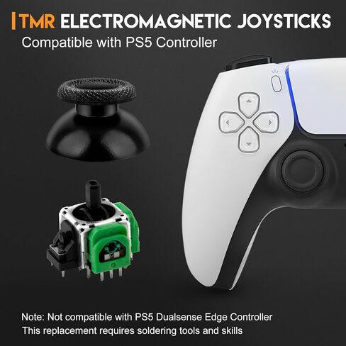TOMSIN TMR Electromagnetic Joysticks Replacement for PlayStation 5 Controller, 4 Pack Anti-Drift Magnetic Resistance Stick Repair kit for PS5 Controller(Green) in Kuwait
