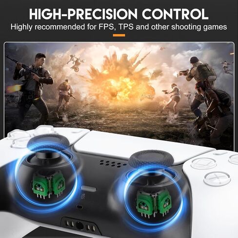 TOMSIN TMR Electromagnetic Joysticks Replacement for PlayStation 5 Controller, 4 Pack Anti-Drift Magnetic Resistance Stick Repair kit for PS5 Controller(Green) in Kuwait