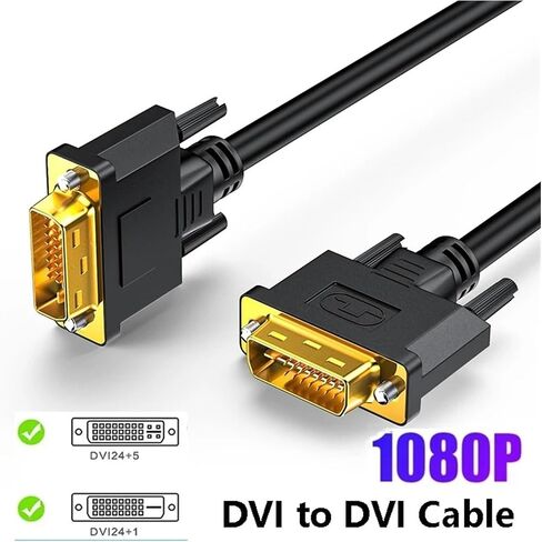 HD 1080P DVI to DVI Cable 0.3M/1M/1.8M/3/5M Gold Plated p/Lug DVI-D Video Adapter Cable Male-Male 60Hz Compatible with The LCD HDTV X-Box Monitor(1m) in Saudi Arabia