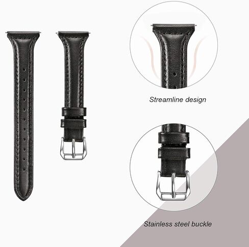 متوافق مع Benu 2 Plus Bands ، Slim Slim Genuine Leather Band Bandsories Strap متوافق مع Garmin Venu Sq Smartwatch/Venu 2 Plus Smartwatch (Black) in Kuwait