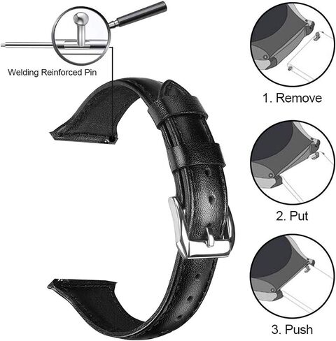 متوافق مع Benu 2 Plus Bands ، Slim Slim Genuine Leather Band Bandsories Strap متوافق مع Garmin Venu Sq Smartwatch/Venu 2 Plus Smartwatch (Black) in Kuwait