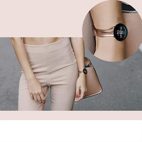 متوافق مع Benu 2 Plus Bands ، Slim Slim Genuine Leather Band Bandsories Strap متوافق مع Garmin Venu Sq Smartwatch/Venu 2 Plus Smartwatch (Black) in Kuwait