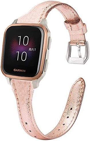 متوافق مع Benu 2 Plus Bands ، Slim Slim Genuine Leather Band Bandsories Strap متوافق مع Garmin Venu Sq Smartwatch/Venu 2 Plus Smartwatch (Black) in Kuwait